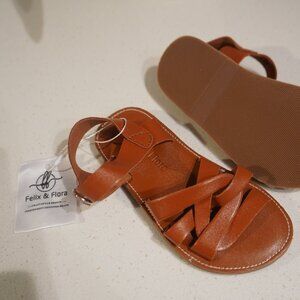 Felix & Flora Kids Leather Sandals – Brown – Size 7 – NEW